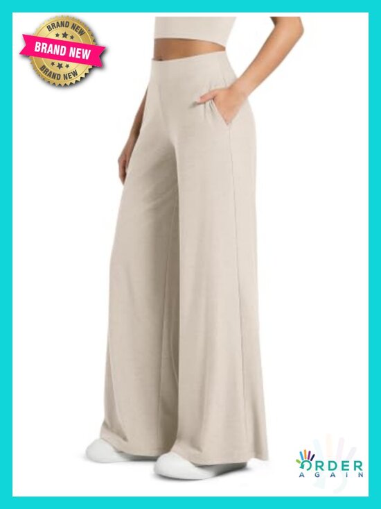 Pants - Women's Ultra Wide Leg Lounge Pants with Pockets, 29" / 31" Inseam